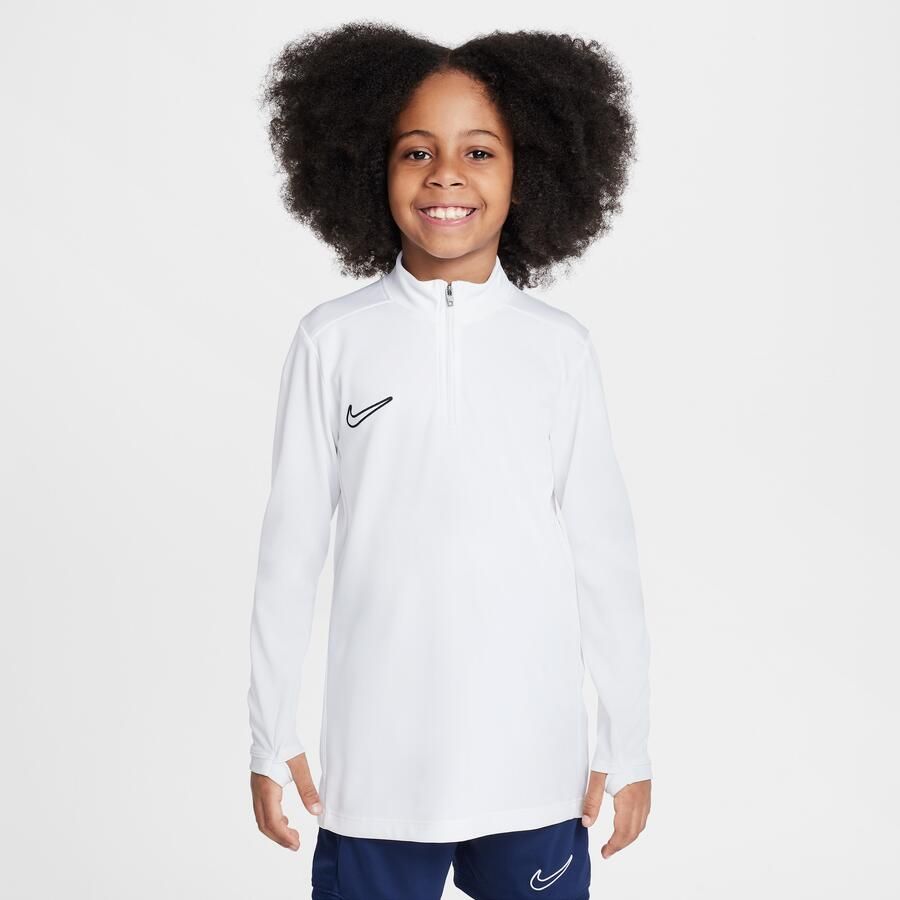 Nike Academy voetbaltrainingstop met Dri-FIT lange mouwen en korte rits voor kids Wit - Foto 4