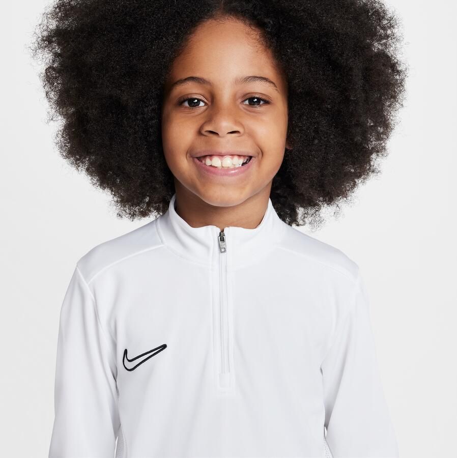 Nike Academy voetbaltrainingstop met Dri-FIT lange mouwen en korte rits voor kids Wit - Foto 2