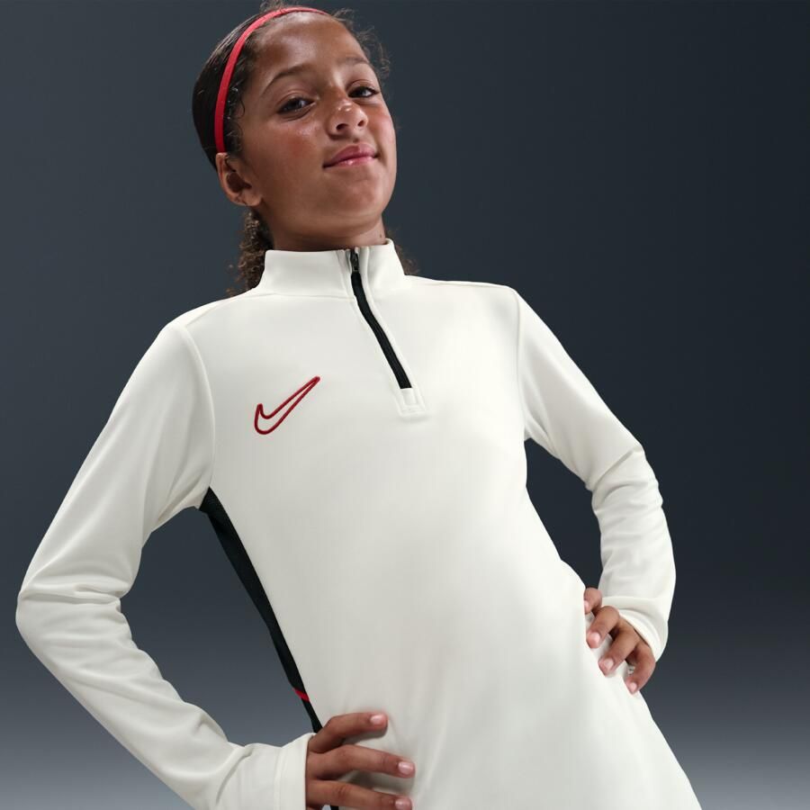 Nike Academy voetbaltrainingstop met Dri-FIT lange mouwen en korte rits voor kids Wit - Foto 4