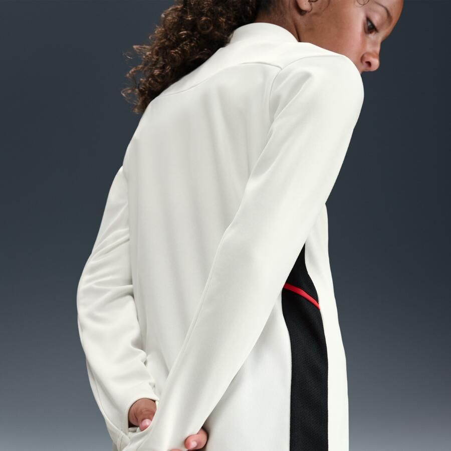 Nike Academy voetbaltrainingstop met Dri-FIT lange mouwen en korte rits voor kids Wit