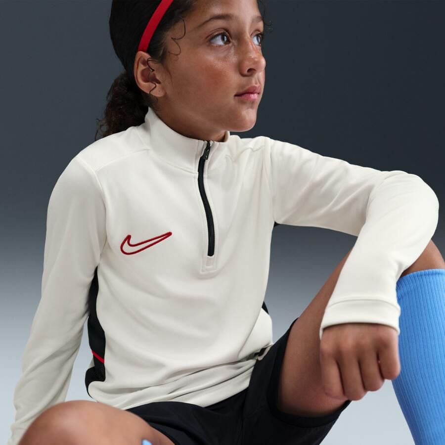 Nike Academy voetbaltrainingstop met Dri-FIT lange mouwen en korte rits voor kids Wit - Foto 2