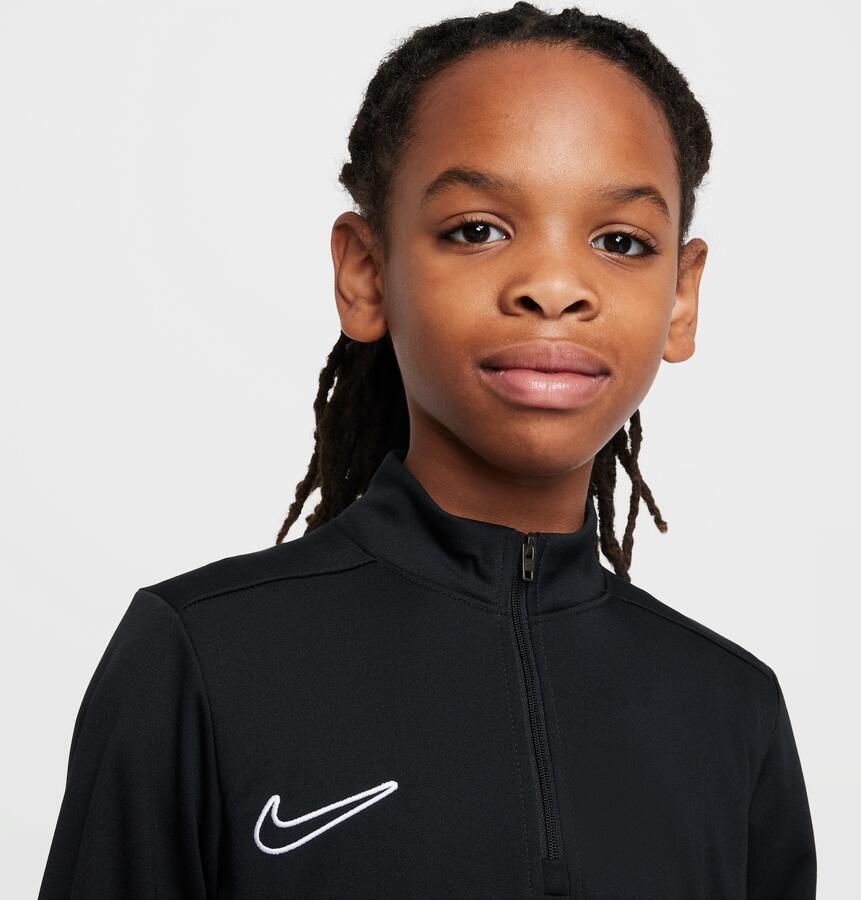 Nike Academy voetbaltrainingstop met Dri-FIT lange mouwen en korte rits voor kids Zwart - Foto 3