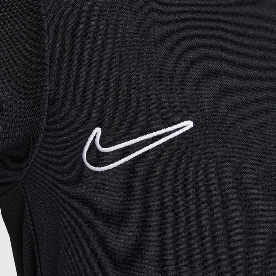 Nike Academy voetbaltrainingstop met Dri-FIT lange mouwen en korte rits voor kids Zwart