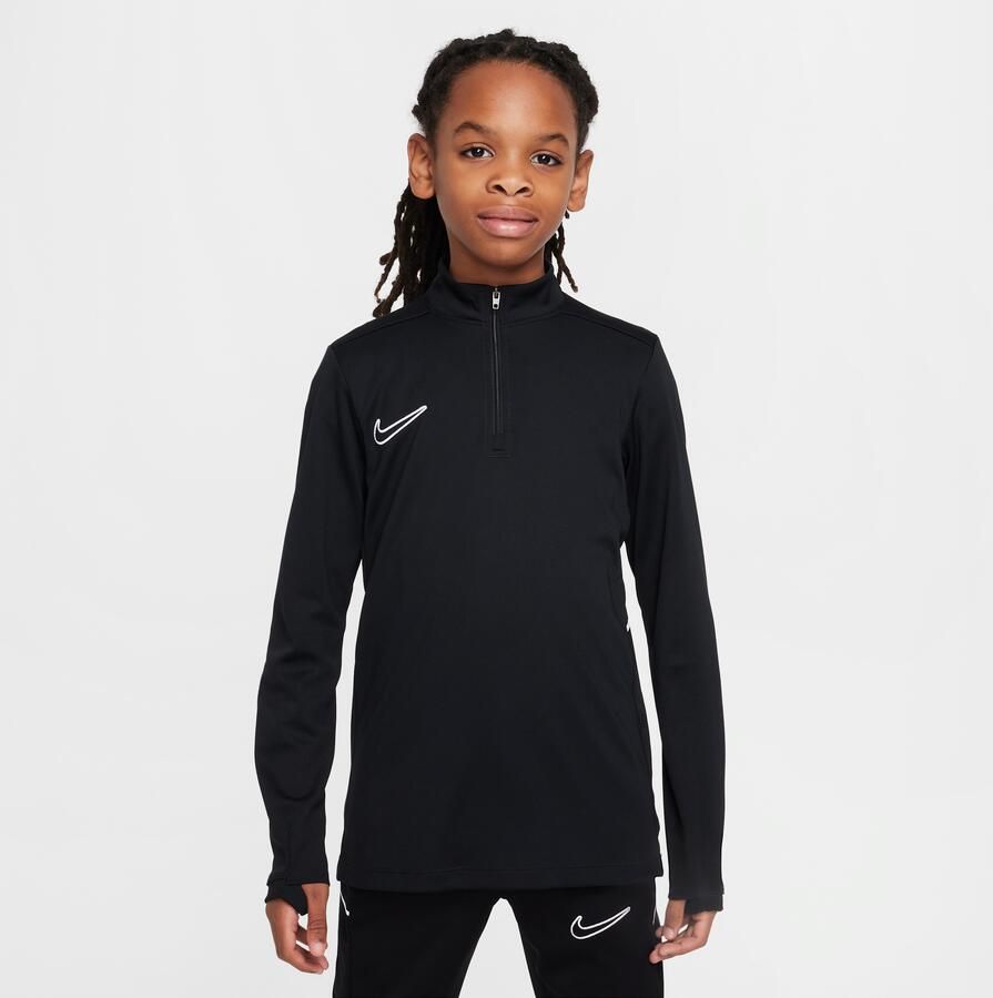 Nike Academy voetbaltrainingstop met Dri-FIT lange mouwen en korte rits voor kids Zwart - Foto 2