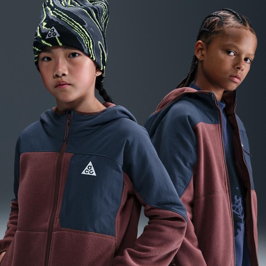 Nike ACG 'Wolf Tree' Polartec hoodie met rits over de hele lengte voor kids Bruin - Foto 4