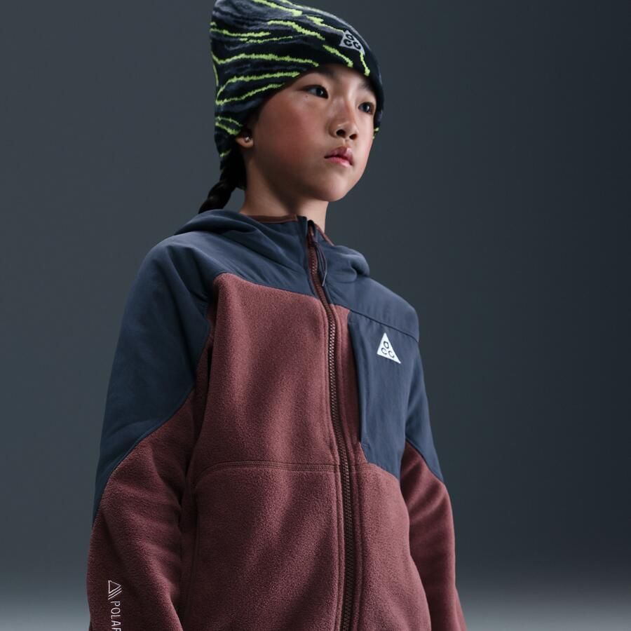 Nike ACG 'Wolf Tree' Polartec hoodie met rits over de hele lengte voor kids Bruin