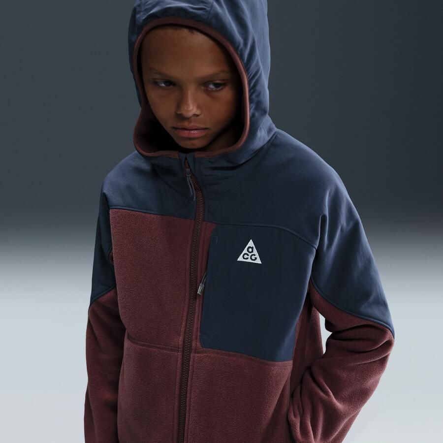 Nike ACG 'Wolf Tree' Polartec hoodie met rits over de hele lengte voor kids Bruin - Foto 2