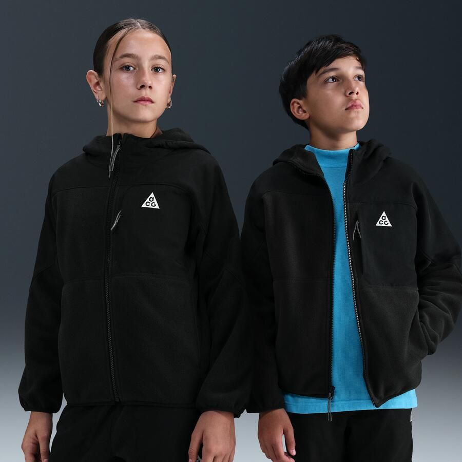 Nike ACG 'Wolf Tree' Polartec hoodie met rits over de hele lengte voor kids Zwart - Foto 4