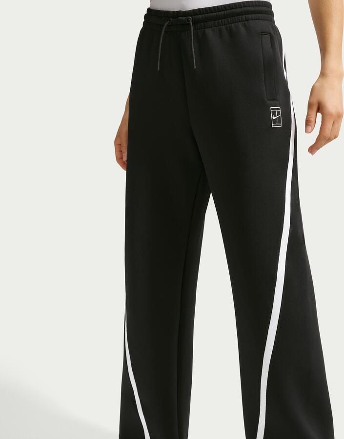 Nike Advantage Dri-FIT tennisbroek met halfhoge taille voor dames Zwart