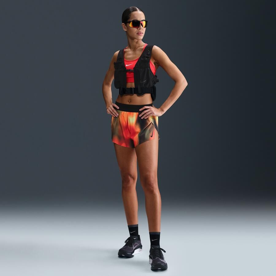 Nike AeroSwift Dri-FIT ADV hardloopshorts met binnenbroekje en print voor dames Geel - Foto 4