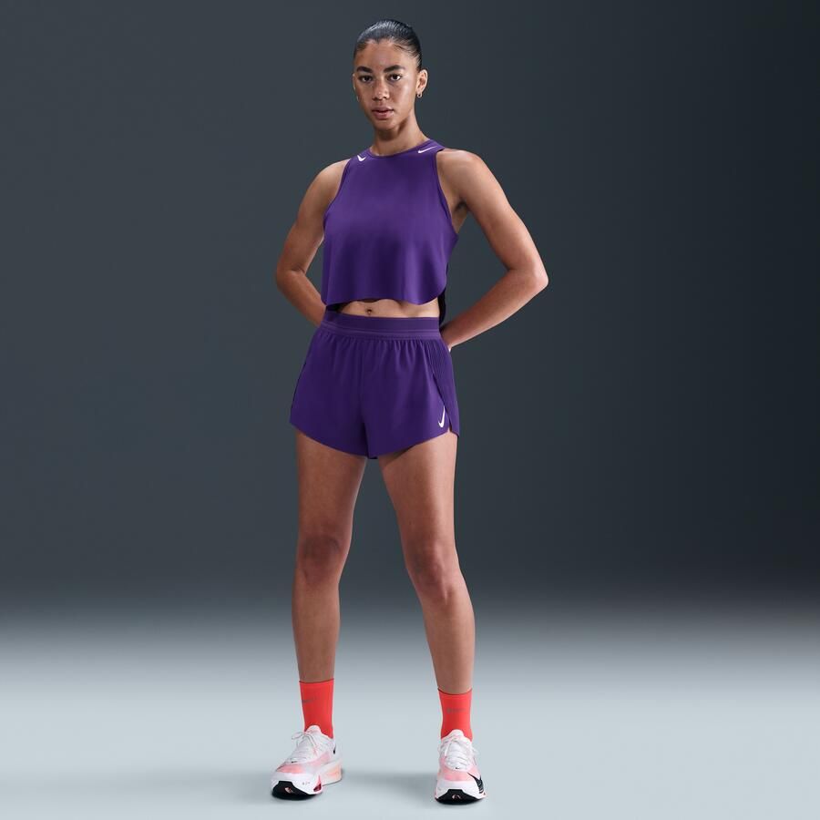 Nike AeroSwift Dri-FIT ADV hardloopshorts met halfhoge taille en binnenbroekje voor dames (8 cm) Paars - Foto 3