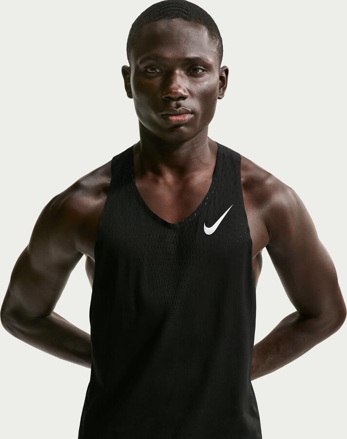 Nike AeroSwift Dri-FIT ADV hardloopsinglet voor heren Zwart