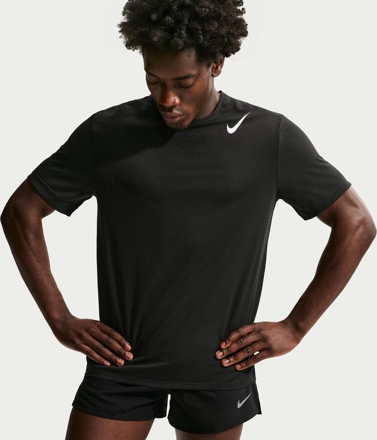 Nike AeroSwift Dri-FIT ADV hardlooptop met korte mouwen voor heren Zwart