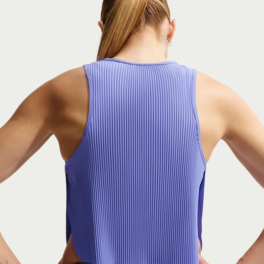 Nike AeroSwift Dri-FIT ADV korte hardlooptanktop voor dames Blauw