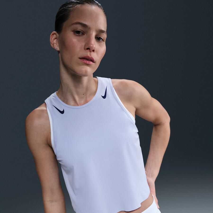 Nike AeroSwift Dri-FIT ADV korte hardlooptanktop voor dames Grijs - Foto 4