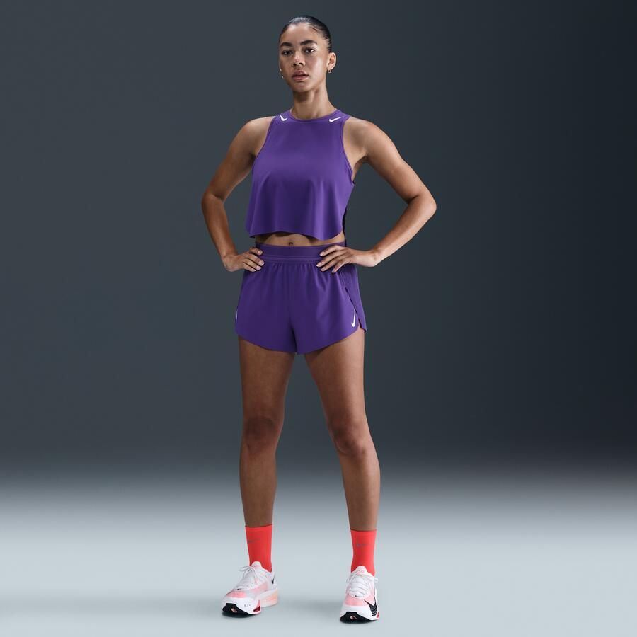 Nike AeroSwift Dri-FIT ADV korte hardlooptanktop voor dames Paars - Foto 3