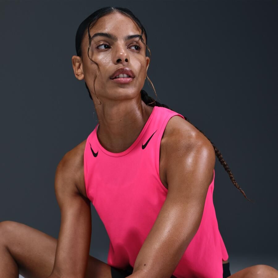 Nike AeroSwift Dri-FIT ADV korte hardlooptanktop voor dames Roze - Foto 2