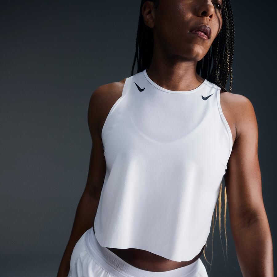 Nike AeroSwift Dri-FIT ADV korte hardlooptanktop voor dames Wit - Foto 4