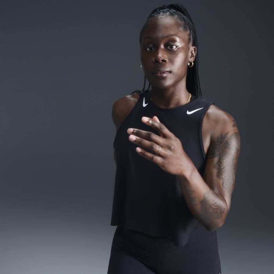 Nike AeroSwift Dri-FIT ADV korte hardlooptanktop voor dames Zwart - Foto 3