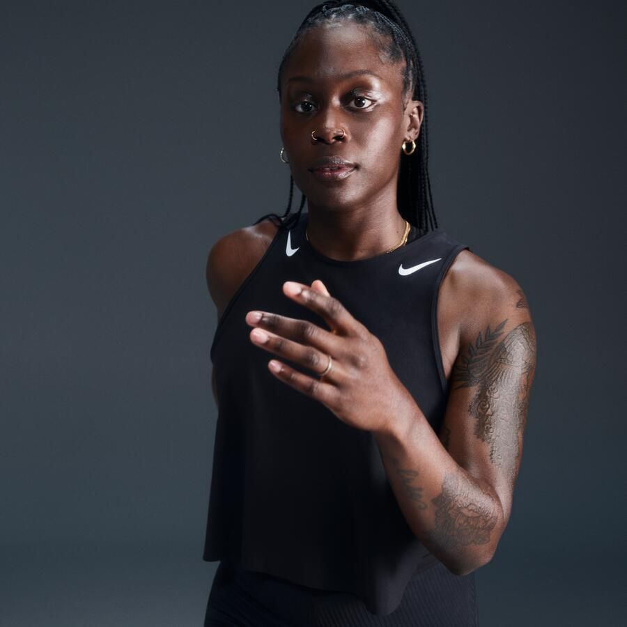 Nike AeroSwift Dri-FIT ADV korte hardlooptanktop voor dames Zwart - Foto 4