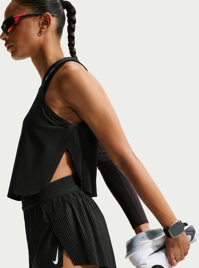 Nike AeroSwift Dri-FIT ADV korte hardlooptanktop voor dames Zwart - Foto 8