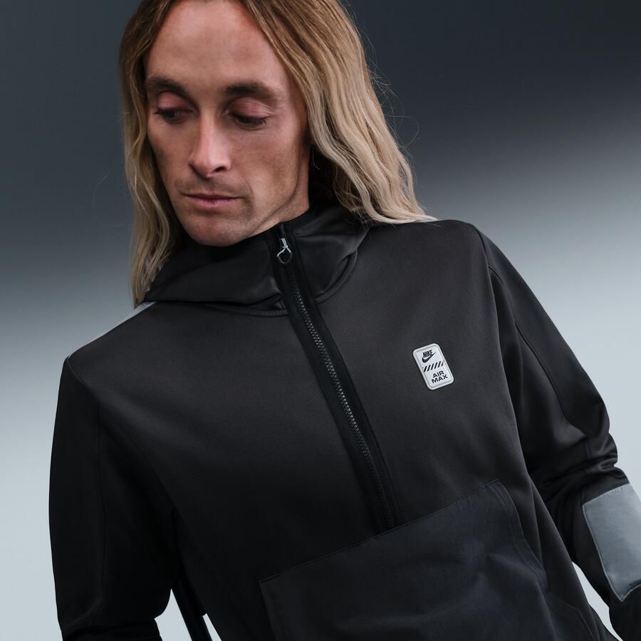 Nike Air Max poly-knit fleecehoodie met halflange rits voor heren Grijs - Foto 2