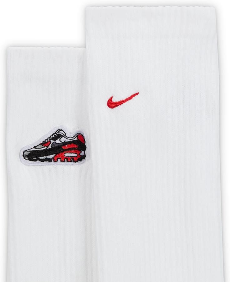 Nike Air Max 90 Everyday Plus crew sokken met demping (1 paar) Wit