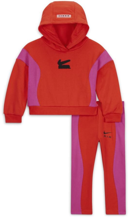 Nike Air Set met tui en legging van sweatstof voor baby's (12-24 maanden) Rood