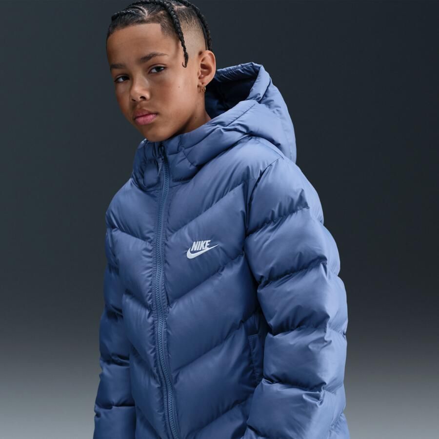 Nike All Day Play gewatteerd Therma-FIT jack met ruime pasvorm voor kids Blauw - Foto 4