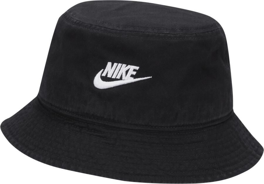 Nike Futura Bucket Hat Zwart Wit Black