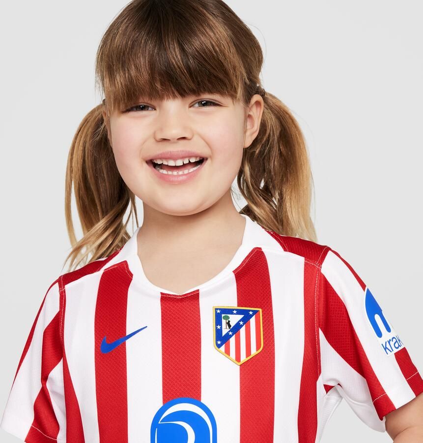 Nike Atlético Madrid 2025 26 Stadium Thuis driedelig replicavoetbaltenue voor kleuters Rood