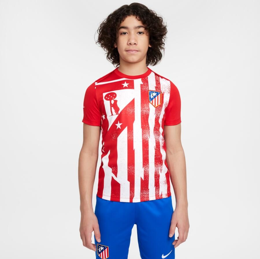 Nike Atlético Madrid Academy Pro Thuis Dri-FIT warming-uptop met korte mouwen voor kids Rood - Foto 4