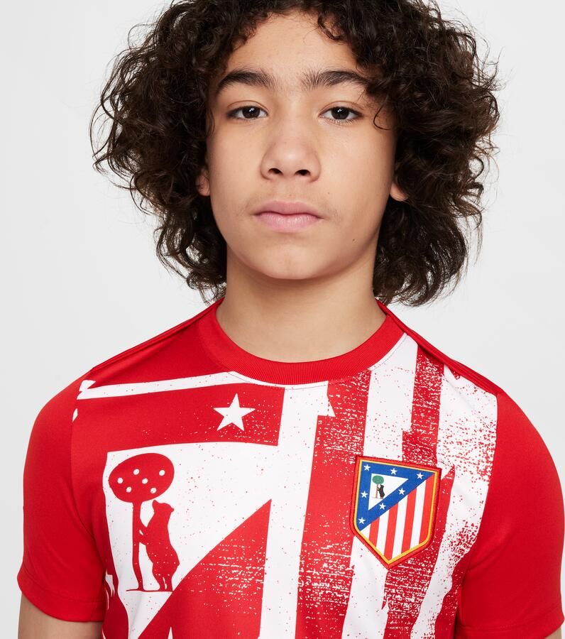 Nike Atlético Madrid Academy Pro Thuis Dri-FIT warming-uptop met korte mouwen voor kids Rood - Foto 3