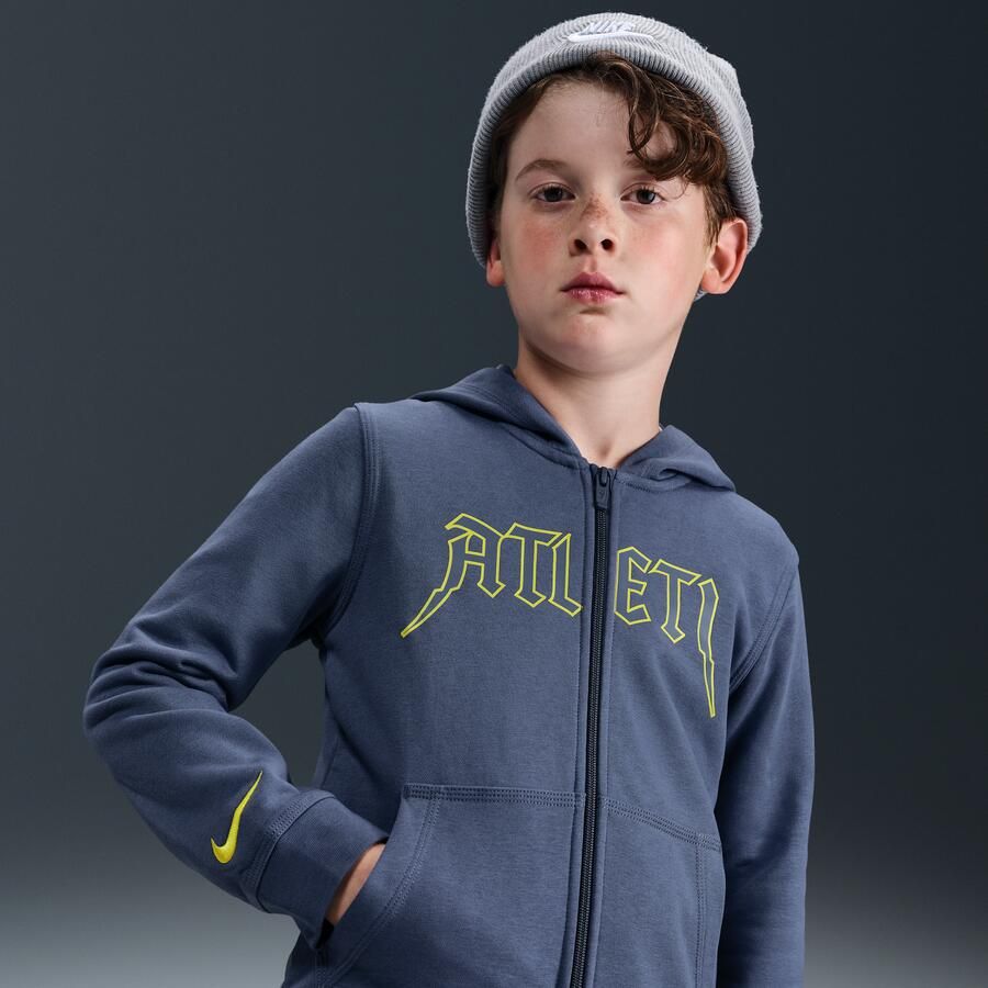 Nike Atlético Madrid Club voetbalhoodie met rits over de hele lengte voor jongens Blauw - Foto 4