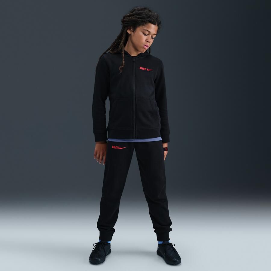 Nike Atlético Madrid Club voetbalhoodie met rits over de hele lengte voor jongens Zwart - Foto 3