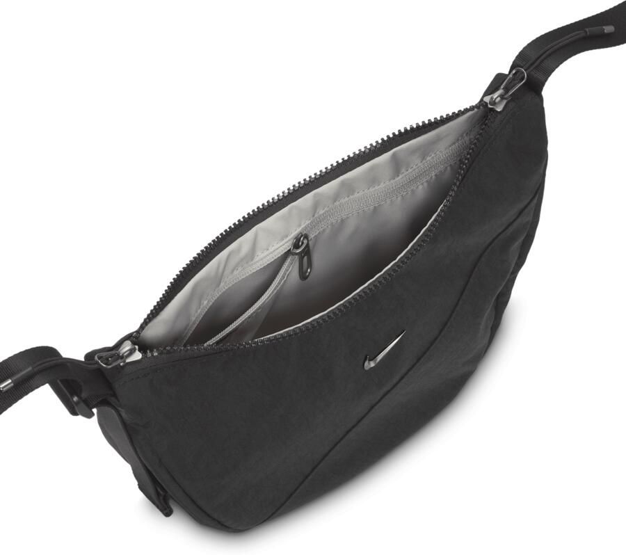 Nike Aura crescent crossbodytas (4 liter) Zwart