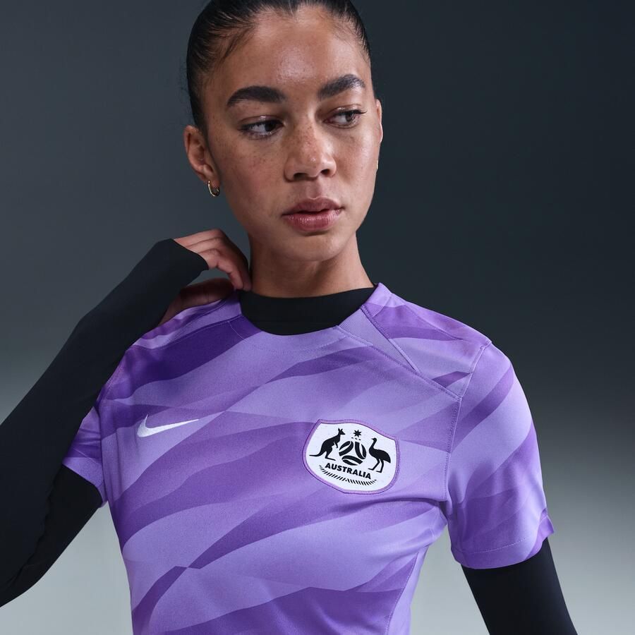 Nike Australië 2024 Stadium Goalkeeper Dri-FIT replicavoetbalshirt met korte mouwen voor dames Paars - Foto 2