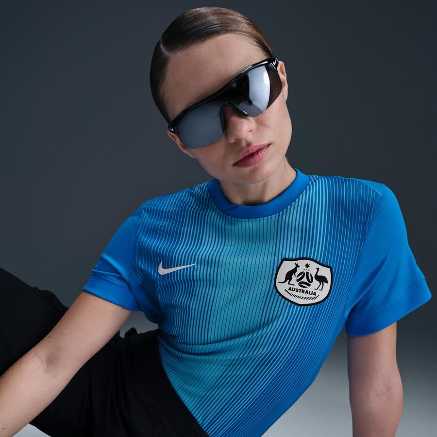 Nike Australië 2025 26 Stadium Goalkeeper Dri-FIT replicavoetbalshirt met korte mouwen voor dames Blauw - Foto 2
