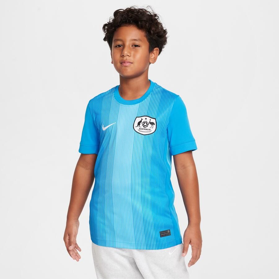 Nike Australië 2025 26 Stadium Goalkeeper Dri-FIT replicavoetbalshirt met korte mouwen voor kids Blauw - Foto 4