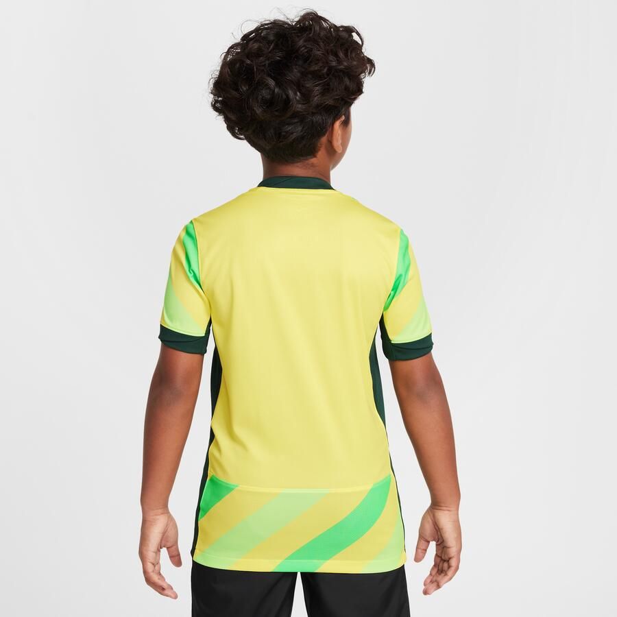 Nike Australië 2025 26 Stadium Thuis Dri-FIT replicavoetbalshirt voor kids Geel