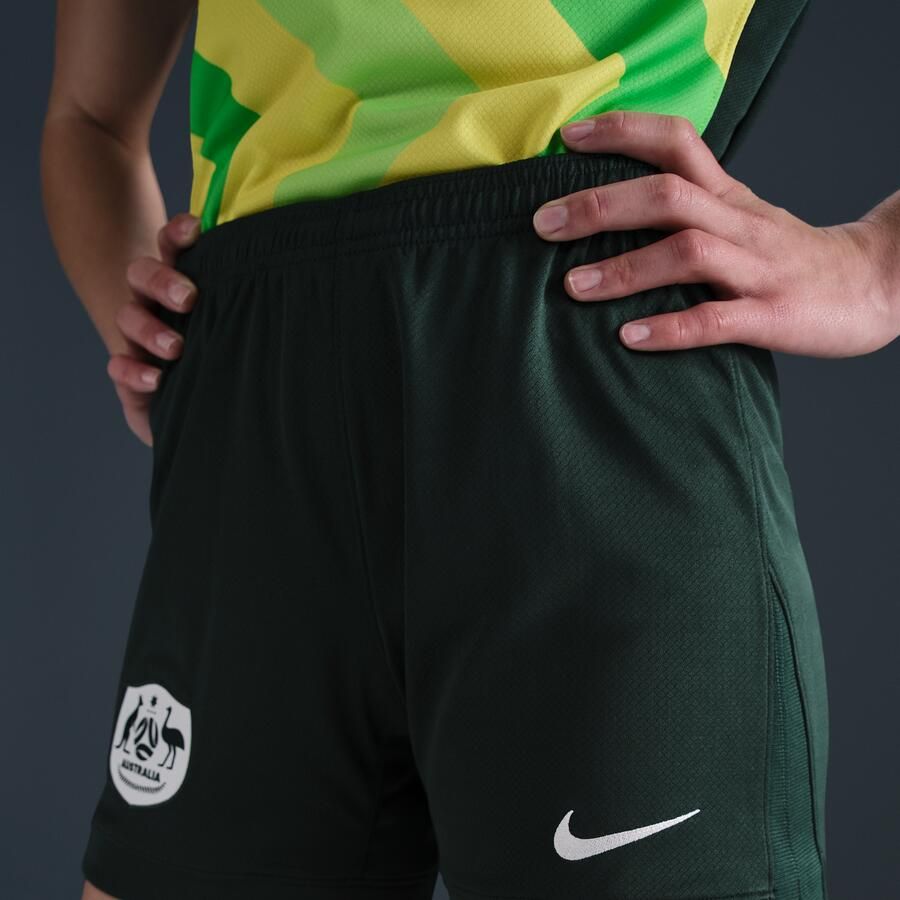 Nike Australië 2025 26 Stadium Thuis Dri-FIT replicavoetbalshorts voor dames Groen