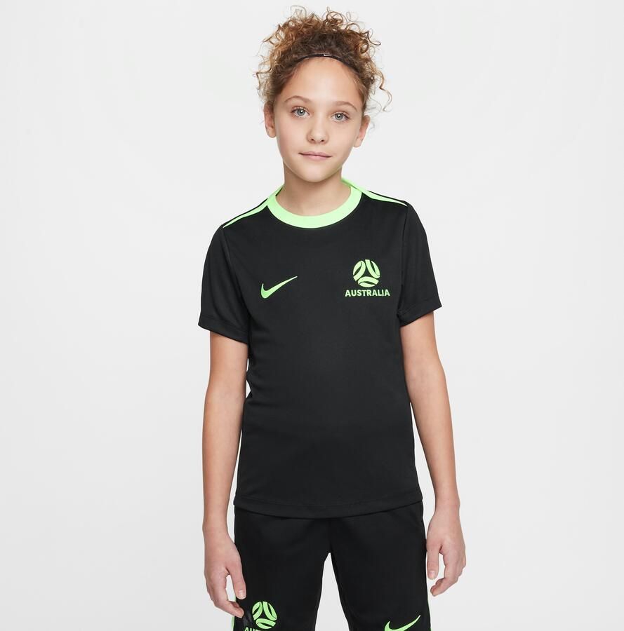 Nike Australië Academy Pro Dri-FIT knit voetbaltop met korte mouwen voor kids Zwart - Foto 4