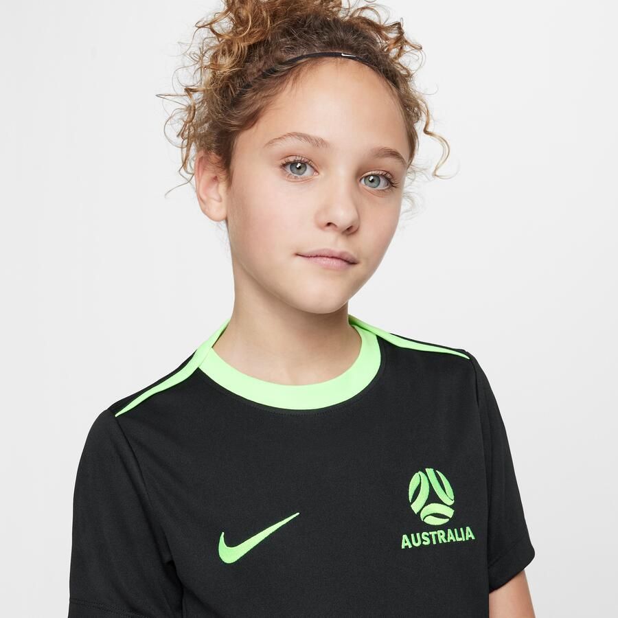 Nike Australië Academy Pro Dri-FIT knit voetbaltop met korte mouwen voor kids Zwart