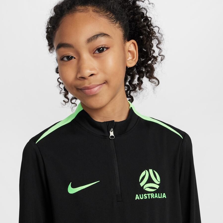 Nike Australië Academy Pro Dri-FIT knit voetbaltrainingstop voor kids Zwart
