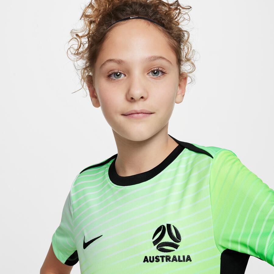 Nike Australië Academy Pro Dri-FIT warming-uptop met korte mouwen voor kids Groen