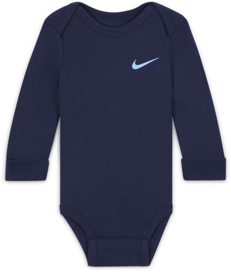 Nike Baby Essentials rompertjes met lange mouwen voor baby's (3 stuks) Blauw - Foto 2