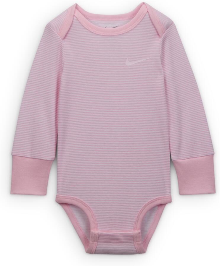 Nike Baby Essentials rompertjes met lange mouwen voor baby's (3 stuks) Bruin