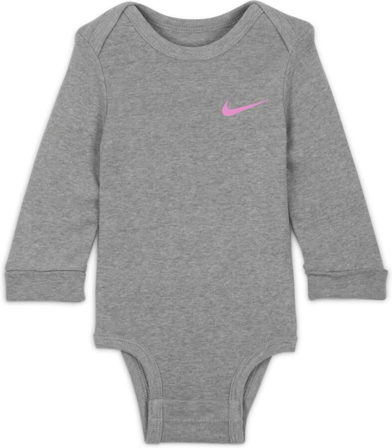 Nike Baby Essentials rompertjes met lange mouwen voor baby's (3 stuks) Wit - Foto 2