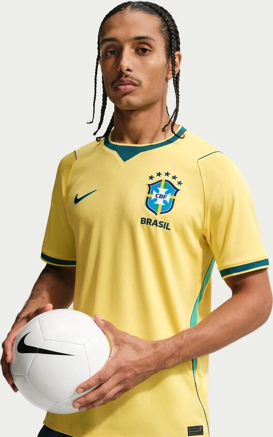 Nike Brazilië 2026 Stadium Thuis Dri-FIT replica voetbalshirt voor heren Geel - Foto 2