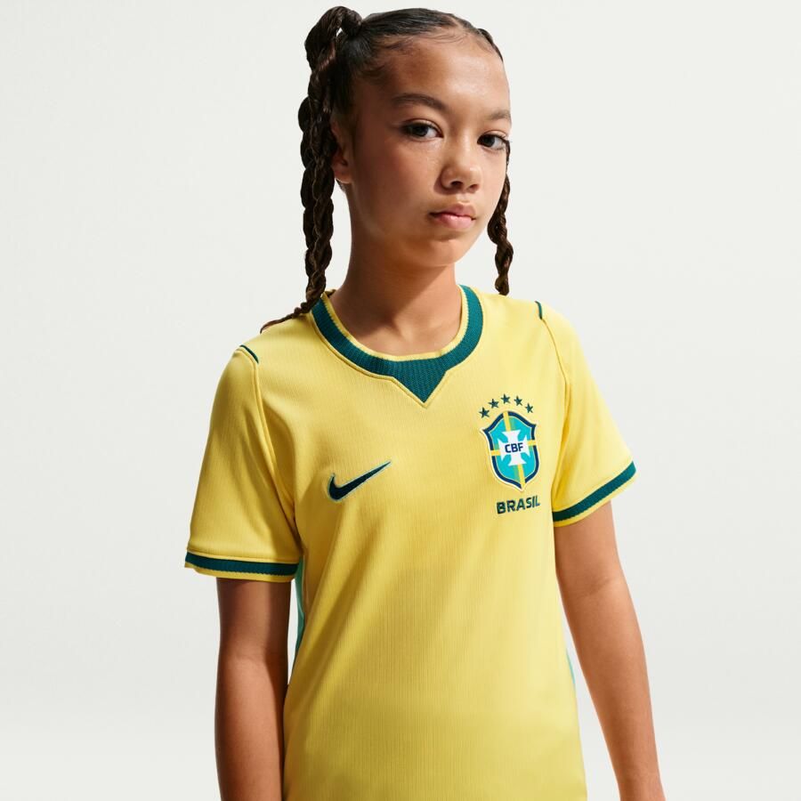 Nike Brazilië 2026 Stadium Thuis replica voetbalshirt met Dri-FIT voor kids Geel